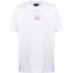 Camisetas blancas de algodón de manga corta manga corta con cuello redondo con logo PAUL & SHARK para hombre 