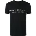 Camisetas azul marino de algodón de manga corta manga corta con cuello redondo con logo Armani Exchange para hombre 