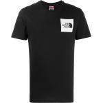 Camisetas negras de algodón de manga corta manga corta con cuello redondo con logo The North Face talla S para hombre 