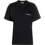 Camisetas negras de algodón de manga corta manga corta con cuello redondo con logo Balenciaga para mujer 