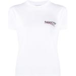 Camisetas blancas de algodón de manga corta manga corta con cuello redondo con logo Balenciaga para mujer 