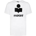 Camisetas blancas de poliester de manga corta manga corta con cuello redondo con logo ISABEL MARANT para hombre 