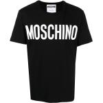 Camisetas estampada negras de algodón manga corta con cuello redondo con logo MOSCHINO para hombre 