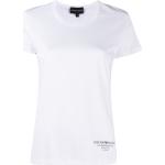 Camisetas blancas de algodón de manga corta rebajadas manga corta con cuello redondo con logo Armani Emporio Armani talla M para mujer 