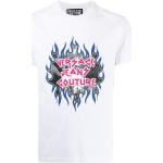 Camisetas blancas de algodón de manga corta rebajadas manga corta con cuello redondo con logo VERSACE Jeans Couture para hombre 