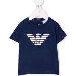 Camisetas azules de algodón de manga corta infantiles rebajadas con logo Armani Emporio Armani 12 meses 