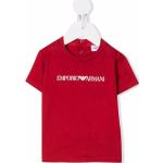 Camisetas rojas de algodón de manga corta infantiles con logo Armani Emporio Armani 18 meses 