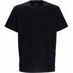 Camisetas negras de algodón de algodón infantiles con logo Armani Exchange 