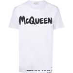 Camisetas blancas de algodón de manga corta manga corta con cuello redondo con logo Alexander McQueen para hombre 