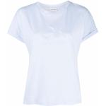 Camisetas azules de algodón de manga corta rebajadas manga corta con cuello redondo con logo Calvin Klein talla S para mujer 