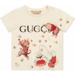 Camisetas blancas de algodón de algodón infantiles con logo Gucci 6 años 