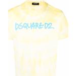 Camisetas amarillas de algodón de manga corta rebajadas manga corta con cuello redondo con logo Dsquared2 talla L para hombre 