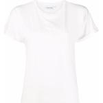 Camisetas blancas de algodón de manga corta rebajadas manga corta con cuello redondo con logo Calvin Klein para mujer 