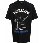 Camisetas negras de algodón de manga corta rebajadas manga corta con cuello redondo con logo Dsquared2 talla S para hombre 