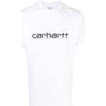 Camisetas blancas de algodón de manga corta manga corta con cuello redondo con logo Carhartt Work In Progress para hombre 