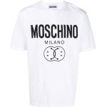 Camisetas blancas de algodón de manga corta manga corta con cuello redondo con logo MOSCHINO talla XS para hombre 