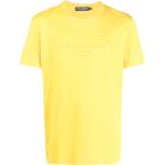 Camisetas amarillas de algodón de manga corta manga corta con cuello redondo con logo Dolce & Gabbana talla 3XL para hombre 