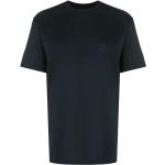 Camisetas negras de algodón de manga corta manga corta con cuello redondo con logo Armani Giorgio Armani para hombre 