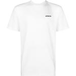 Camisetas estampada blancas de poliester rebajadas con logo Patagonia de materiales sostenibles para hombre 