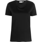 Camisetas negras de algodón de manga corta rebajadas manga corta con cuello redondo con logo Calvin Klein para mujer 