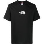 Camisetas negras de algodón de manga corta manga corta con cuello redondo con logo The North Face para hombre 