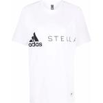 Camisetas orgánicas blancas de poliester de manga corta rebajadas manga corta con cuello redondo con logo adidas Adidas by Stella McCartney de materiales sostenibles para mujer 