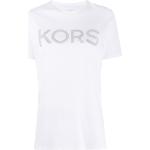 Camisetas blancas de algodón de manga corta rebajadas manga corta con cuello redondo con logo Michael Kors by Michael para mujer 
