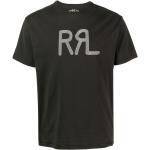 Camisetas negras de algodón de manga corta manga corta con cuello redondo con logo Ralph Lauren Lauren para hombre 