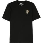 Camisetas negras de algodón de manga corta manga corta con cuello redondo con logo BLAUER para hombre 