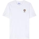 Camisetas blancas de algodón de manga corta manga corta con cuello redondo con logo BLAUER para hombre 
