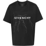 Camisetas negras de algodón de manga corta manga corta con cuello redondo con logo Givenchy para hombre 
