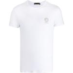 Camisetas orgánicas blancas de sintético de manga corta manga corta con cuello redondo con logo VERSACE de materiales sostenibles para hombre 