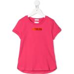 Camisetas rosas de algodón de manga corta infantiles rebajadas con logo Tommy Hilfiger Sport 8 años de materiales sostenibles 