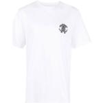 Camisetas blancas de algodón de manga corta manga corta con cuello redondo Roberto Cavalli talla S para hombre 
