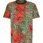Camisetas marrones de algodón de manga corta manga corta con cuello redondo leopardo Dolce & Gabbana con motivo de flores talla L para hombre 
