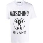 Camisetas blancas de algodón de manga corta manga corta con cuello redondo con logo MOSCHINO talla XS para hombre 