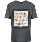 Camisetas grises de algodón de manga corta manga corta con cuello redondo con logo Gucci talla L para hombre 