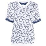 Camisetas blancas de algodón de manga corta rebajadas manga corta con cuello redondo de punto Jacob Cohen talla L para mujer 