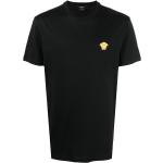 Camisetas orgánicas negras de sintético de cuello redondo manga corta con cuello redondo VERSACE de materiales sostenibles para hombre 