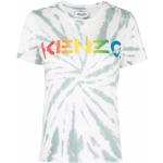 Camisetas verdes de algodón de manga corta rebajadas manga corta con cuello redondo con logo KENZO Logo para mujer 