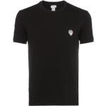 Camisetas negras de algodón de manga corta manga corta con cuello redondo con logo Dolce & Gabbana para hombre 