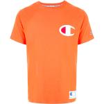 Camisetas naranja de algodón de manga corta rebajadas manga corta con cuello redondo con logo Champion para hombre 