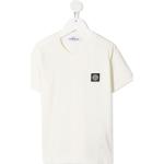 Camisetas blancas de algodón de algodón infantiles con logo Stone Island Junior 6 años 