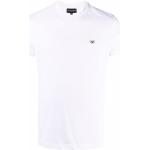 Camisetas blancas de algodón de manga corta manga corta con cuello redondo con logo Armani Emporio Armani para hombre 