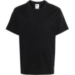 Camisetas negras de algodón de manga corta manga corta con cuello redondo con logo Nike para hombre 