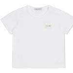 Camisetas blancas de algodón de algodón infantiles con logo Dolce & Gabbana 