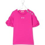 Camisetas rosas de algodón de manga corta infantiles rebajadas con logo con volantes 6 años 