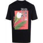 Camisetas orgánicas negras de algodón de manga corta manga corta con cuello redondo floreadas KENZO con motivo de flores talla S de materiales sostenibles para hombre 