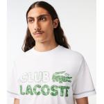 Camiseta de hombre Lacoste en algodón ecológico con estampado vintage Taille 4 - M Blanco