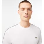 Camisetas blancas de algodón de cuello redondo tallas grandes con cuello redondo con logo Lacoste talla 3XL para hombre 